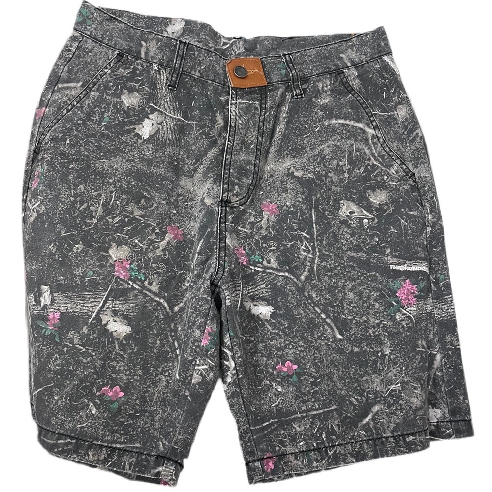 The Hundreds Size 32 slim 100% cotton Shorts with hunting camo & pink floral